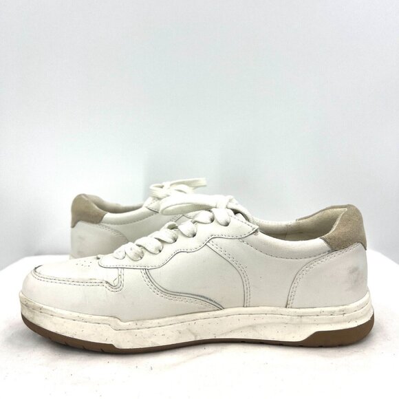 Madewell White Coated Leather Sneakers Women's Size 8.5 - Picture 2 of 10